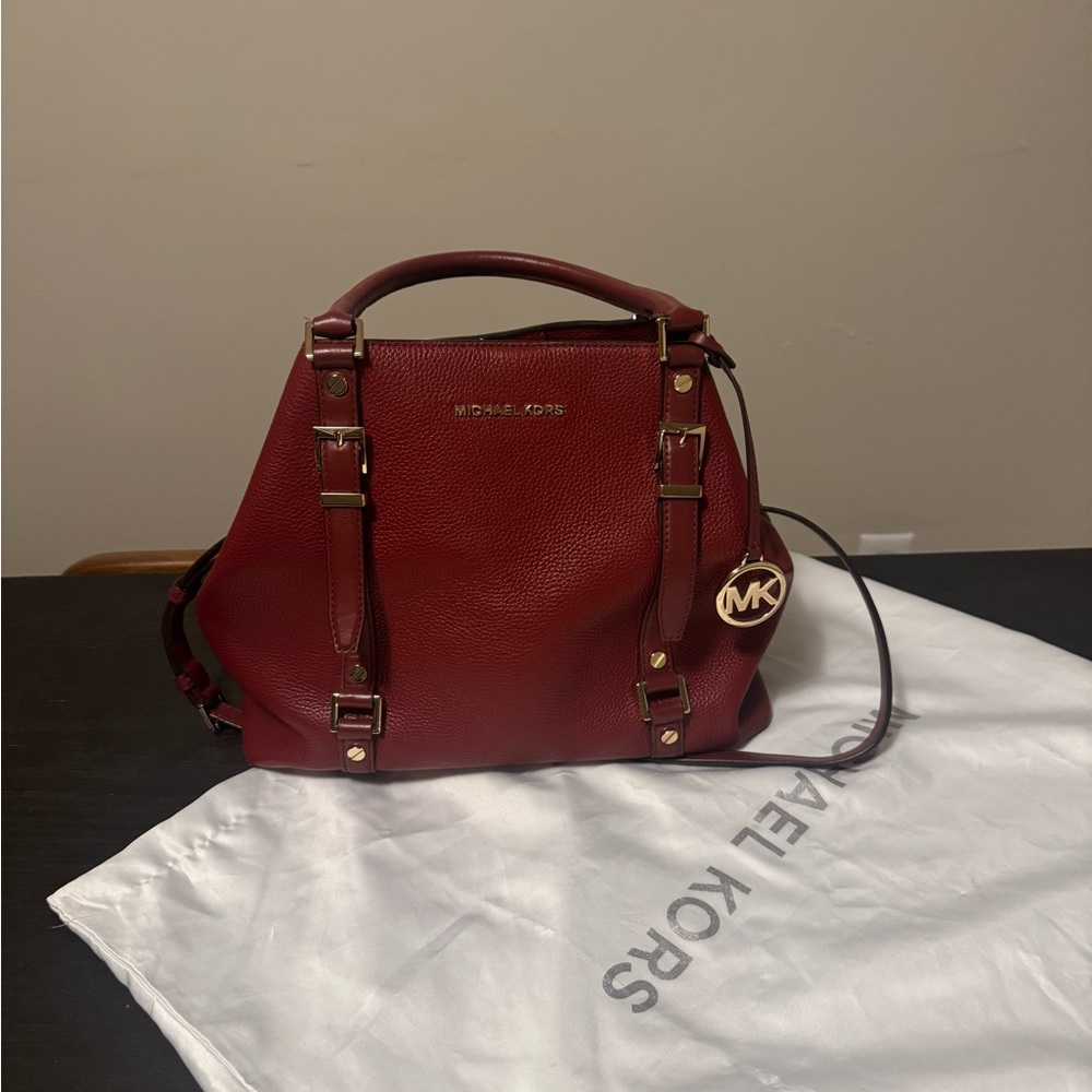 Michael Kors Burgundy Leather Backpack